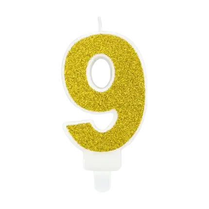 Candela anniversario numero 9 oro