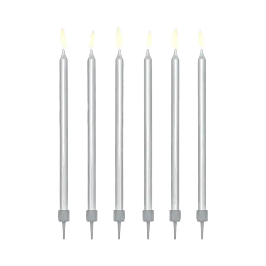 12 candele di compleanno in argento (12,5 cm)