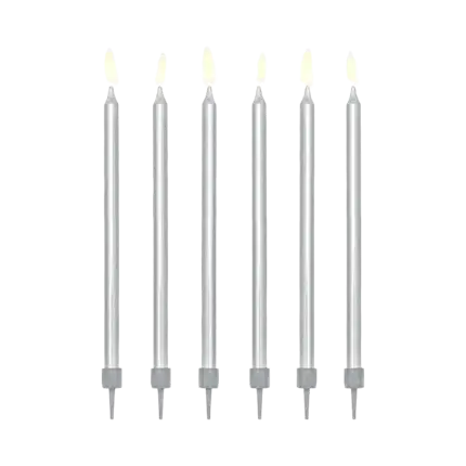 12 candele di compleanno in argento (12,5 cm)