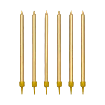 12 candele di compleanno in oro (12,5 cm)