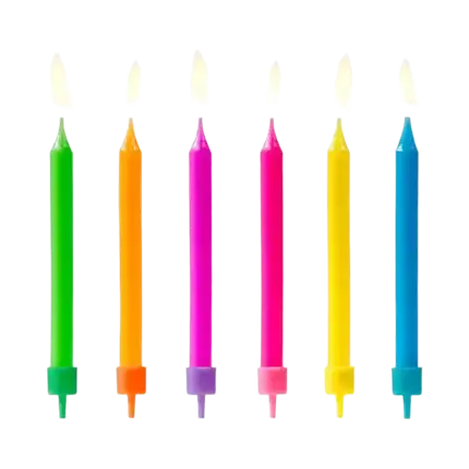 6 candele di compleanno miste (6cm)