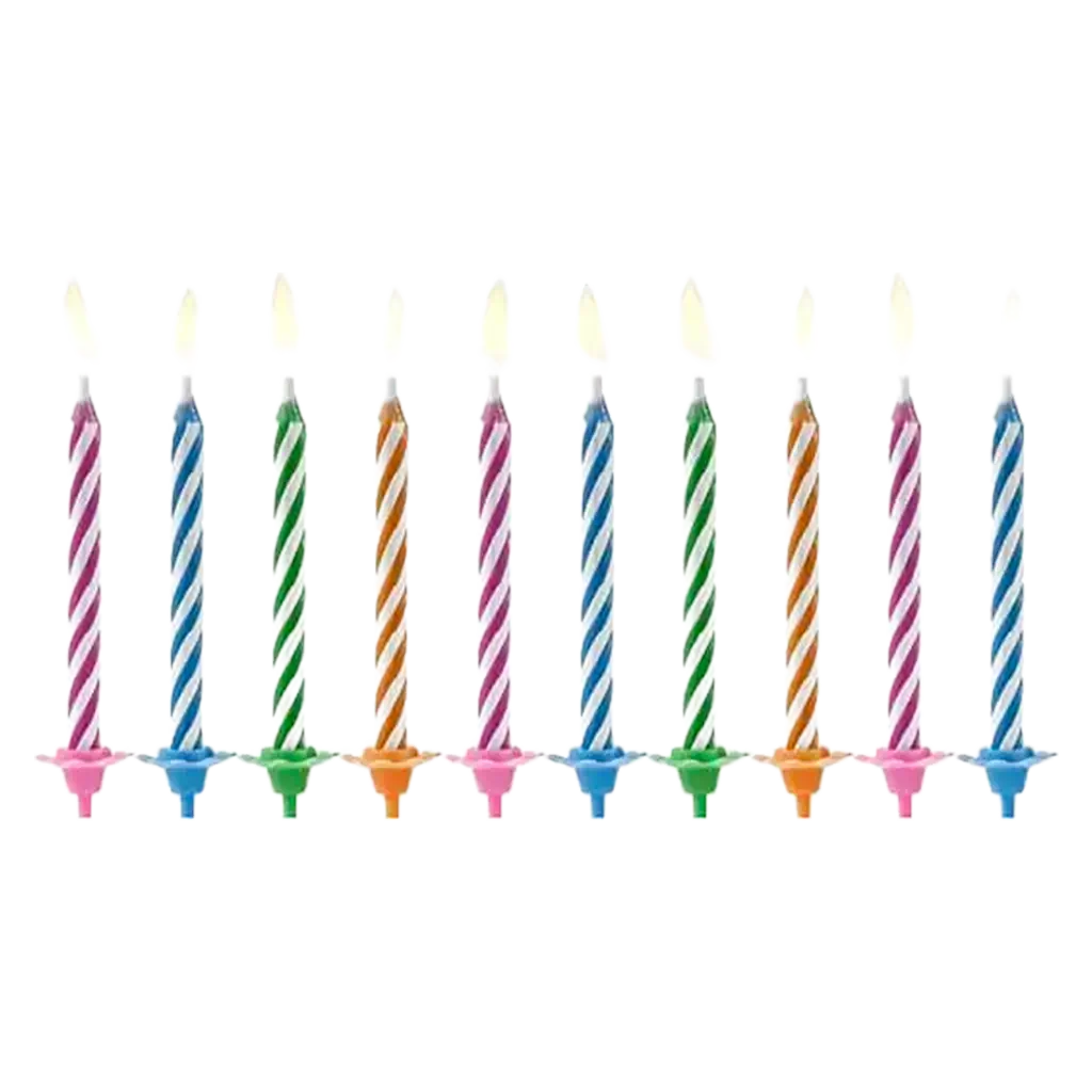 10 candele di compleanno miste "Magic" (6cm)