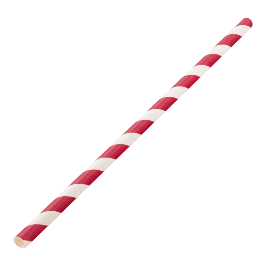 Carta paglia a strisce rosse 20cm /ø6mm (250 pz.)