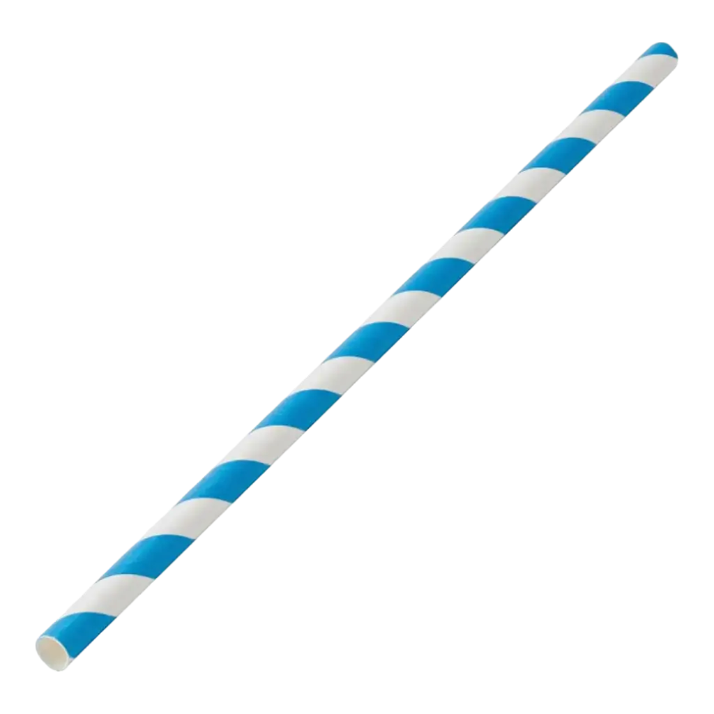 Paglia di carta a strisce blu 20cm /ø6mm (250 pz)