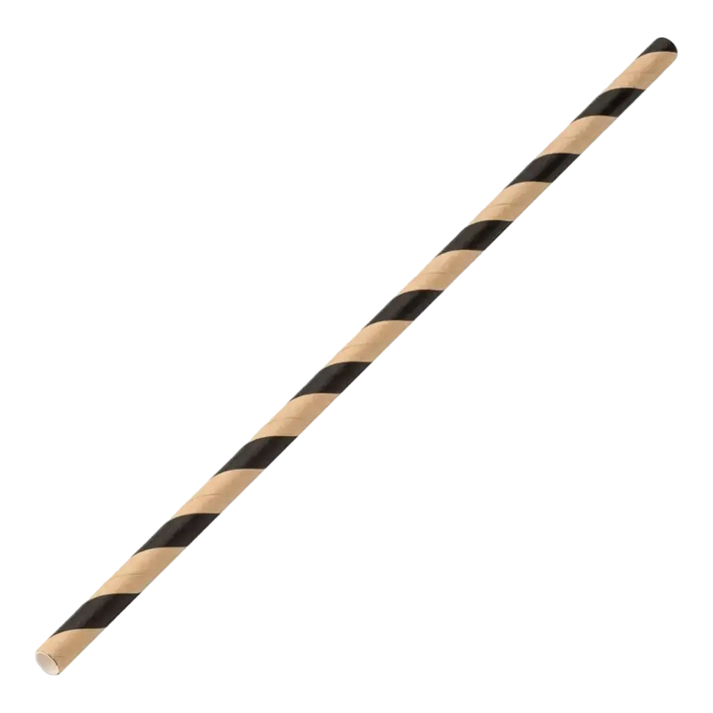 Carta paglia a strisce Kraft/Nero 20cm /ø6mm (250 pz)