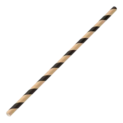 Carta paglia a strisce Kraft/Nero 20cm /ø6mm (250 pz)