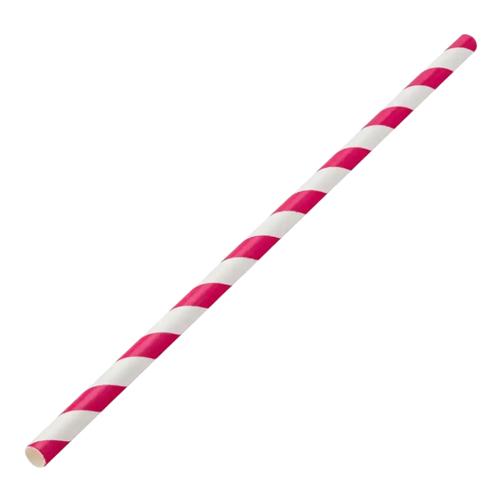 Carta paglia a strisce rosa 20cm /ø6mm (250 pz)