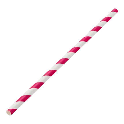 Carta paglia a strisce rosa 20cm /ø6mm (250 pz)