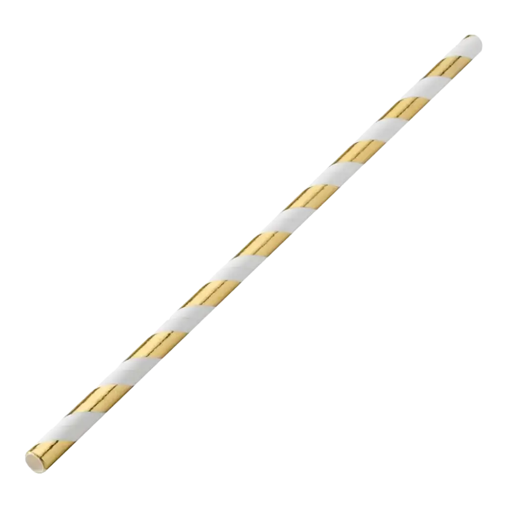 Carta paglia a strisce Oro/oro 20cm /ø6mm (250 pz)