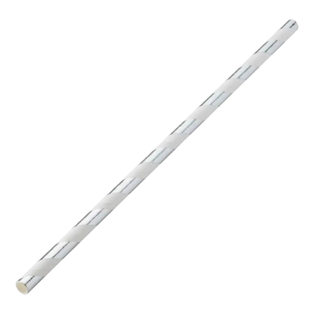Carta paglia a strisce argento/argento 20cm /ø6mm (250 pz)