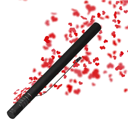 Pistola elettrica coriandoli Cuore Rosso 80 cm
