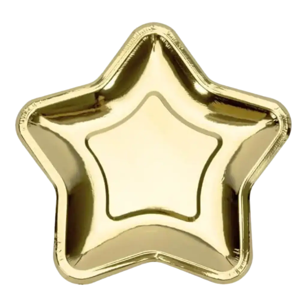 Piastra di carta a stella d'oro (set di 6)