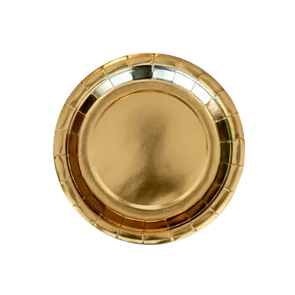 Piatto di carta tondo dorato ø18cm (Set di 6)