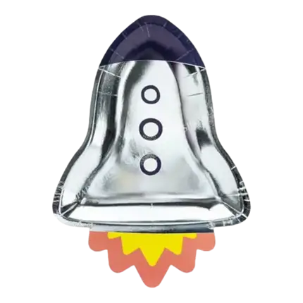 Piatto di carta a forma di razzo (Set di 6)