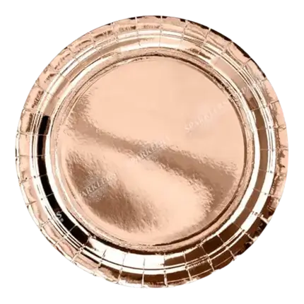 Piatto rotondo in carta oro rosa ø23cm (Set di 6)