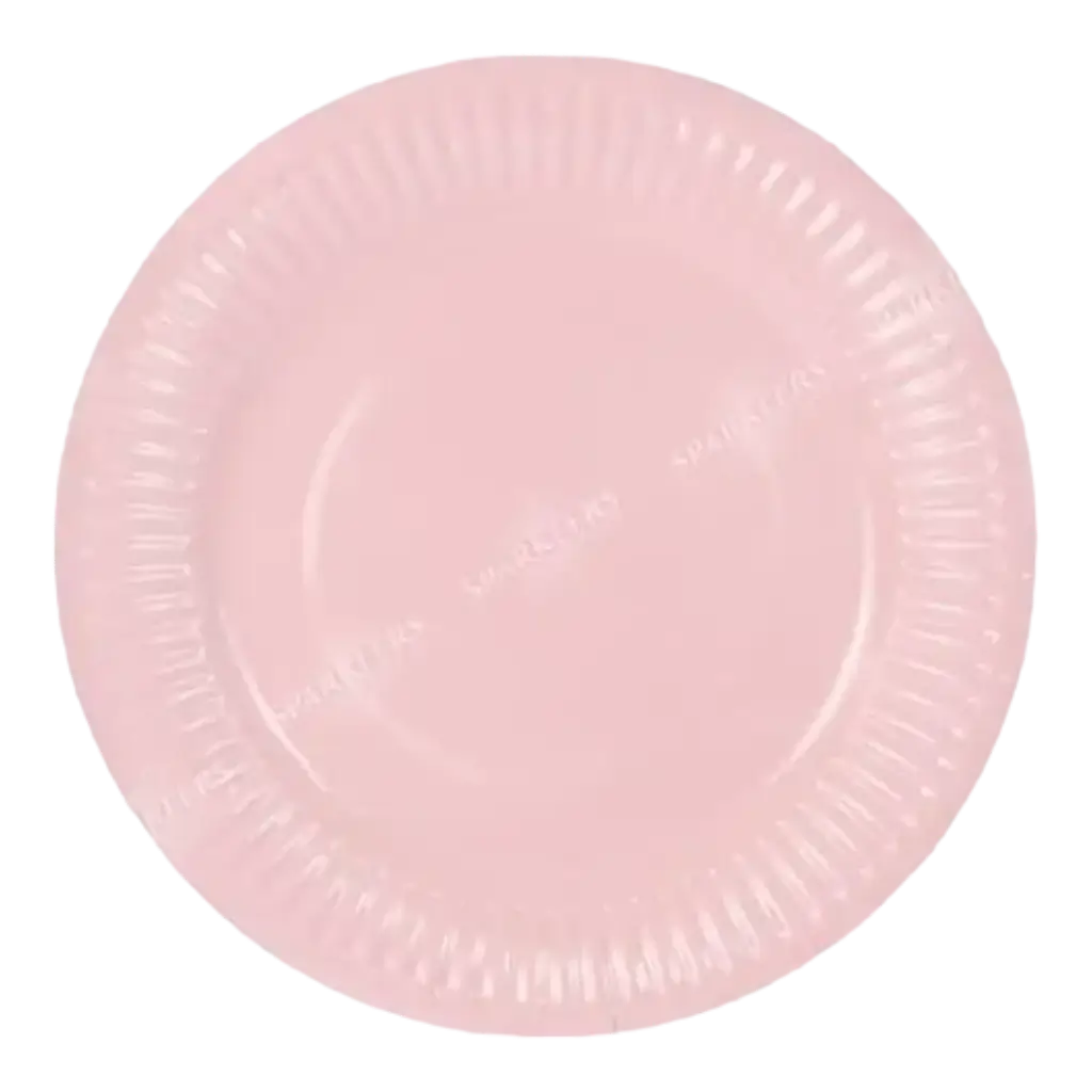 Piatto di carta rosa rotondo ø18cm (Set di 6)