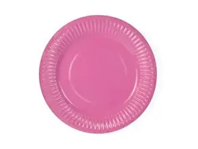 Piatto rotondo di carta rosa scuro ø18cm (Set di 6)