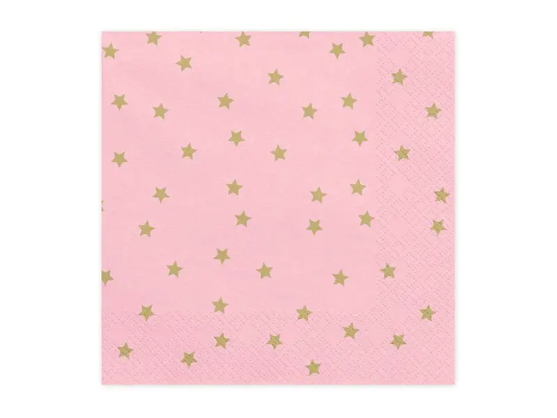Asciugamano di carta rosa con motivo a stella d'oro (set da 20)
