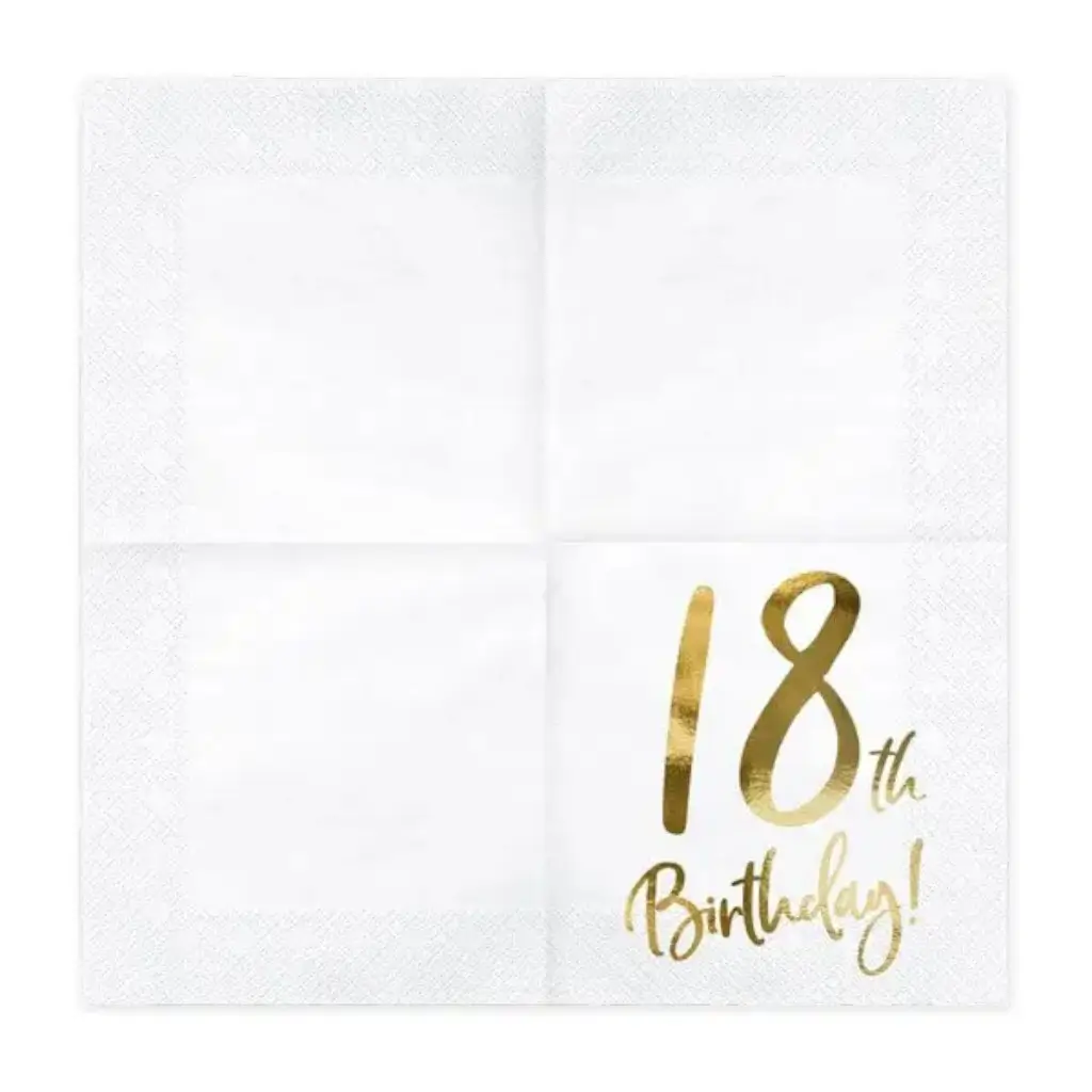 Asciugamano di carta per il 18° compleanno (set da 20)