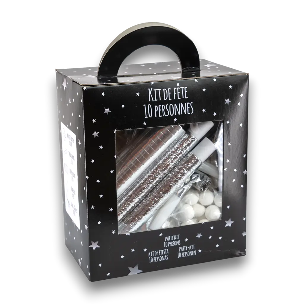 KIT COTILLON ARGENTO 10 PERSONE