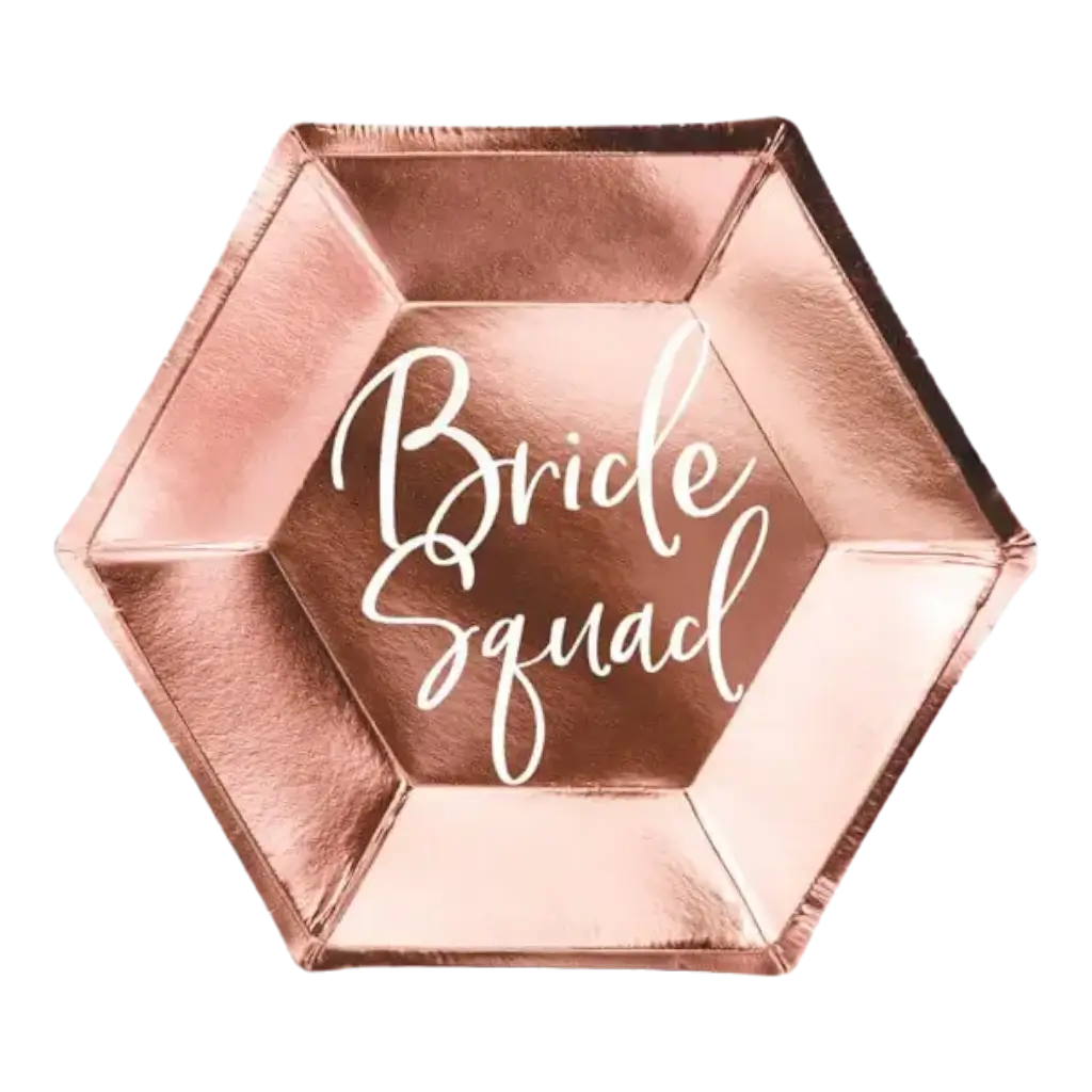 SQUADRA SPOSA Piastra di carta oro rosa (Set di 6)