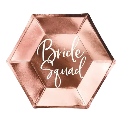 SQUADRA SPOSA Piastra di carta oro rosa (Set di 6)