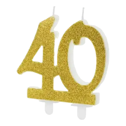 Candela di compleanno in oro 40 anni