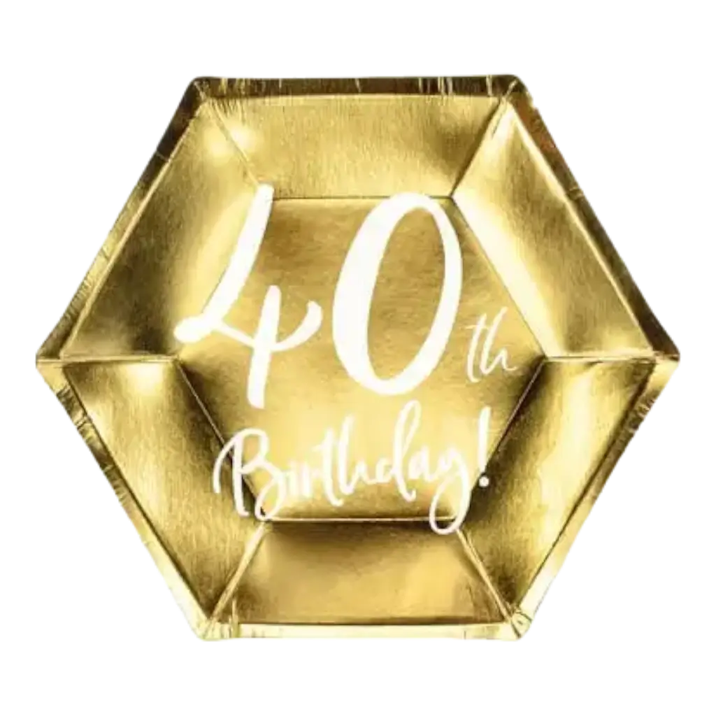 Piatto di carta Oro 40th Birtdhay (Set di 6)