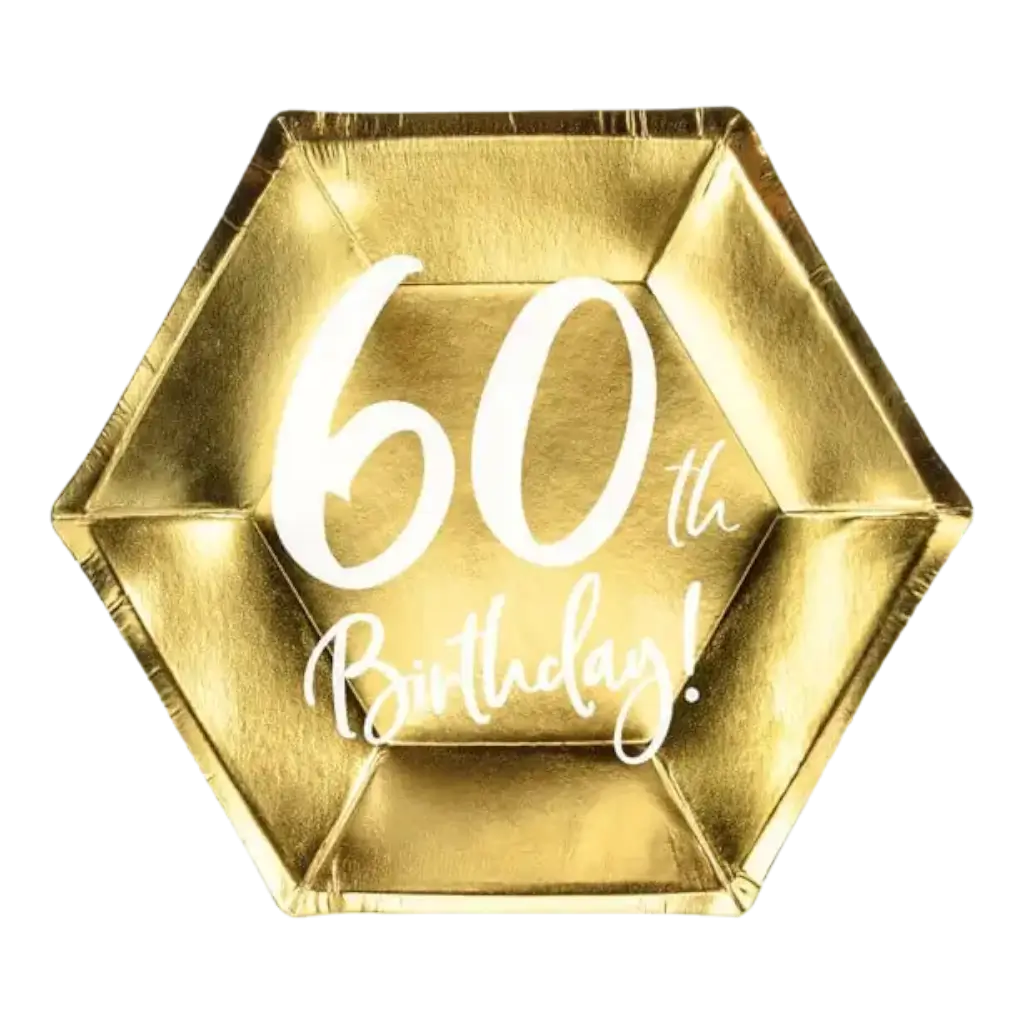 Piatto di carta Oro 60th Birtdhay (Set di 6)