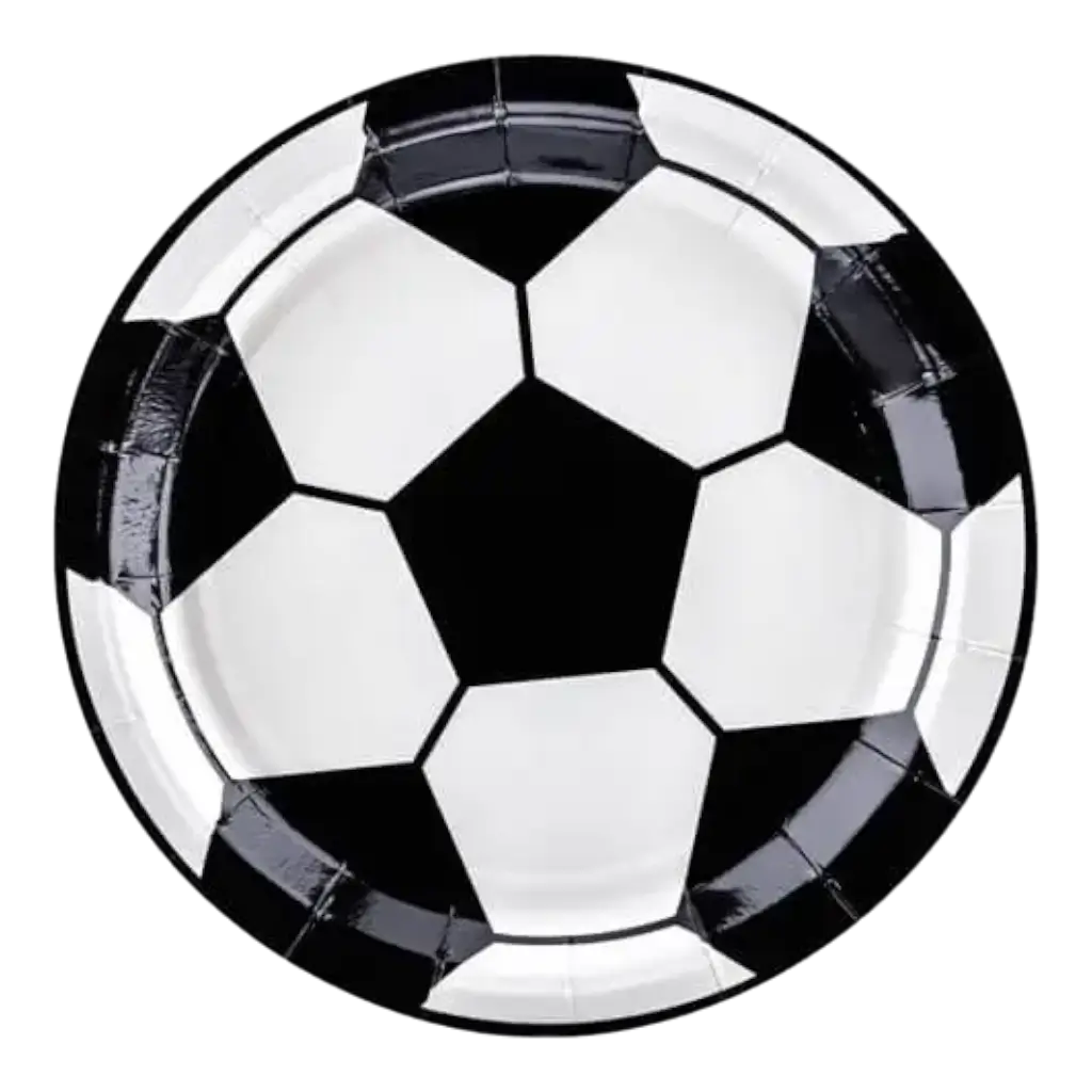 Piatto rotondo di carta Calcio ø18cm (Set di 6)