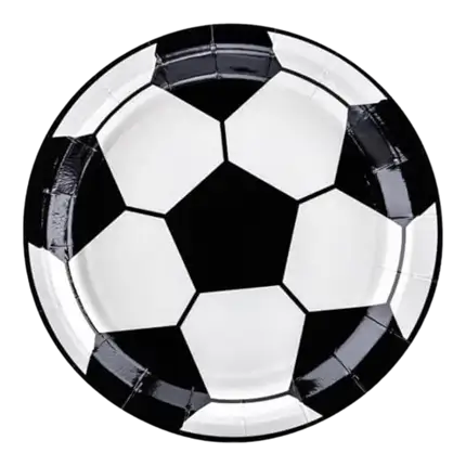 Piatto rotondo di carta Calcio ø18cm (Set di 6)