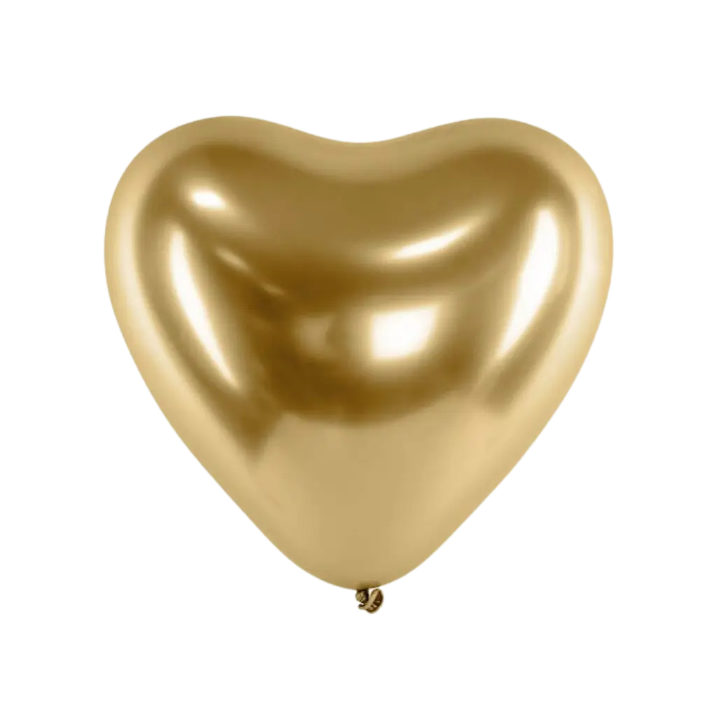 Confezione da 50 Palloncini in metallo dorato a cuore