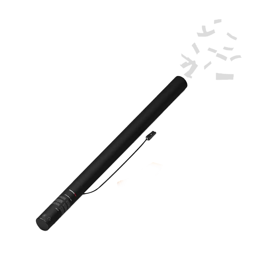 Pistola elettrica bianca per coriandoli 80 cm 100 iodegradabili