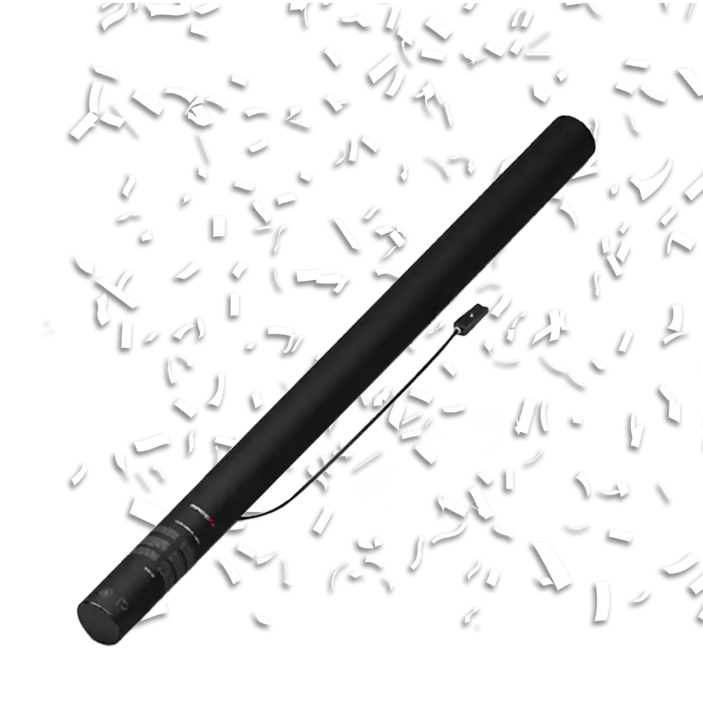 Pistola elettrica bianca per coriandoli 80 cm 100 iodegradabili