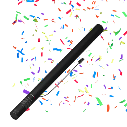 Pistola elettrica coriandoli multi 80 cm 100 iodegradabili