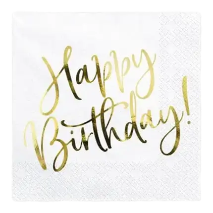 Tovagliolo d'oro di buon compleanno (Set da 20)