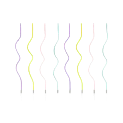 8 Candele di compleanno miste a riccioli (14cm)