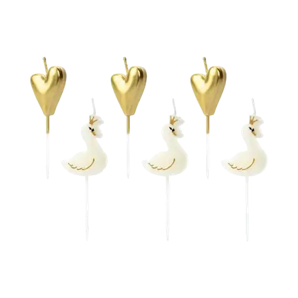 Candele di compleanno Lovely colore oro (confezione da 6 pz.)