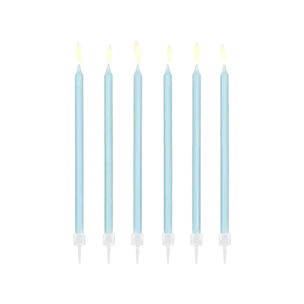 12 candele di compleanno blu chiaro (14cm)