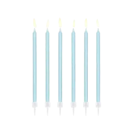 12 candele di compleanno blu chiaro (14cm)