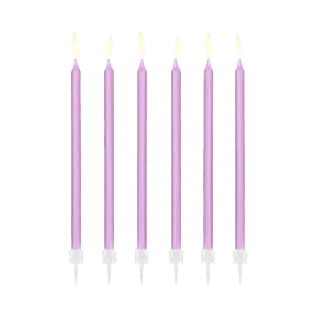 12 candele di compleanno viola (14cm)
