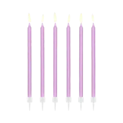 12 candele di compleanno viola (14cm)