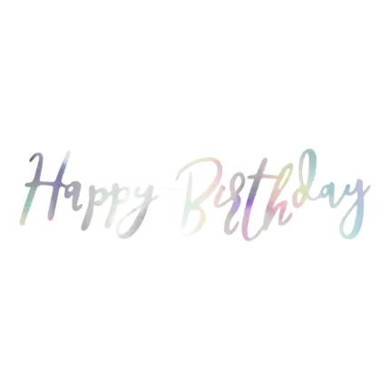 Iridescente ghirlanda di buon compleanno