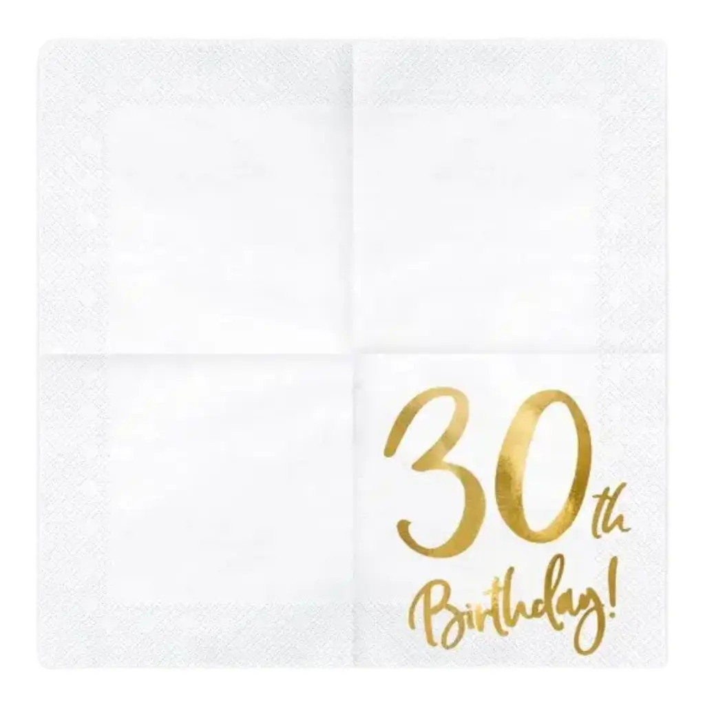 Asciugamano di carta per il 30° compleanno (set da 20)