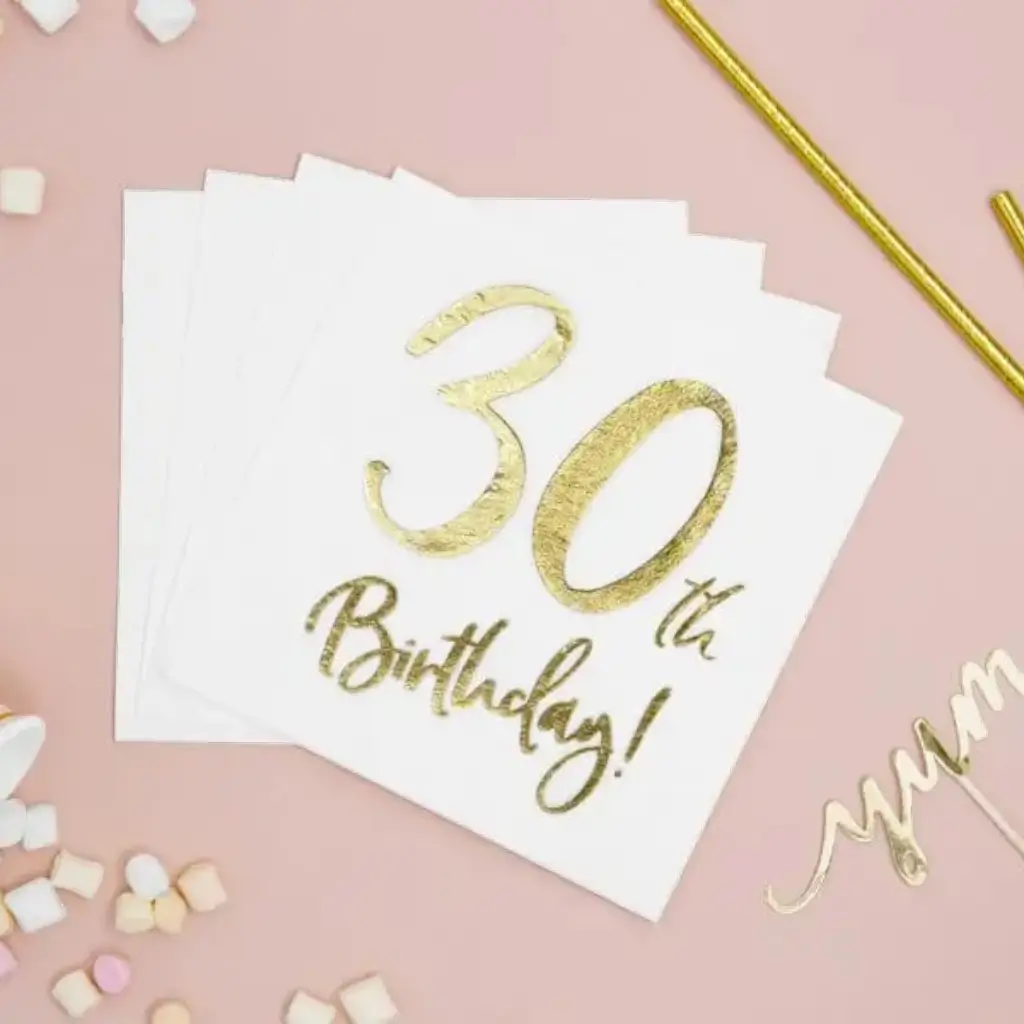 Asciugamano di carta per il 30° compleanno (set da 20)