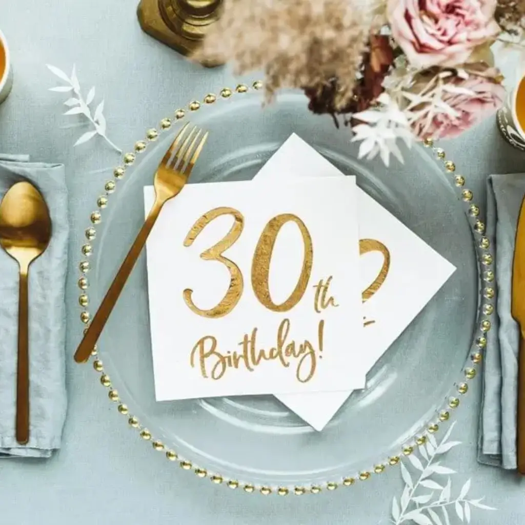 Asciugamano di carta per il 30° compleanno (set da 20)