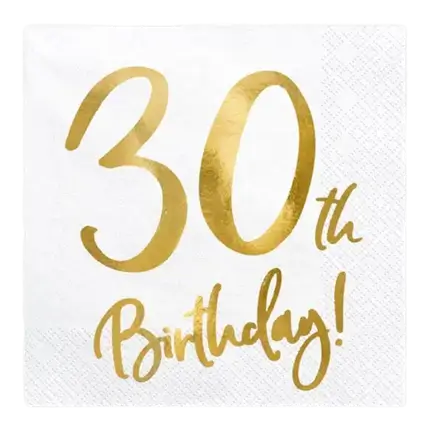 Asciugamano di carta per il 30° compleanno (set da 20)