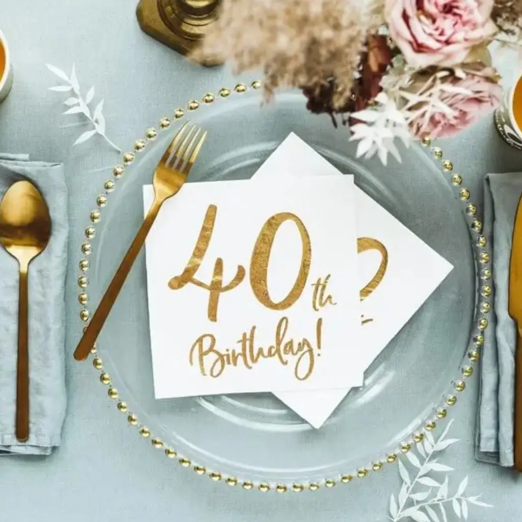 Asciugamano di carta per il 40° compleanno (set da 20)