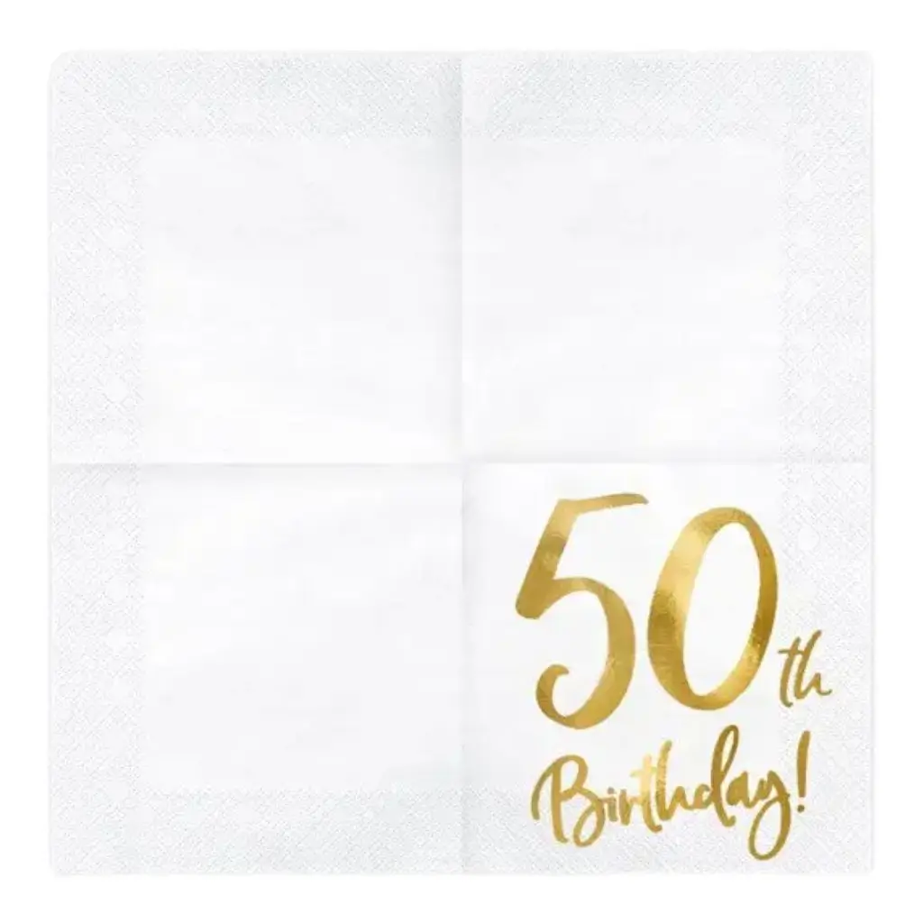 Asciugamano di carta per il 50° compleanno (set da 20)