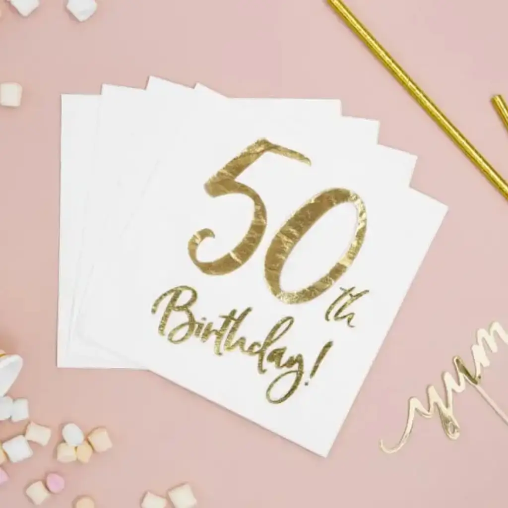 Asciugamano di carta per il 50° compleanno (set da 20)
